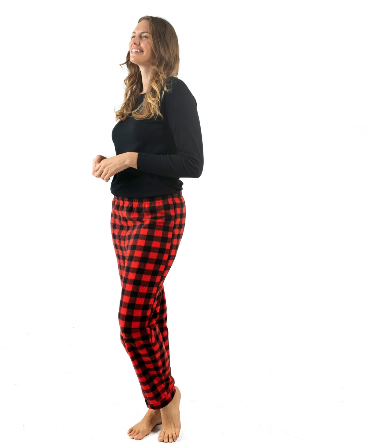 Cotton Top and Fleece Pants Holiday Pajamas by Leveret