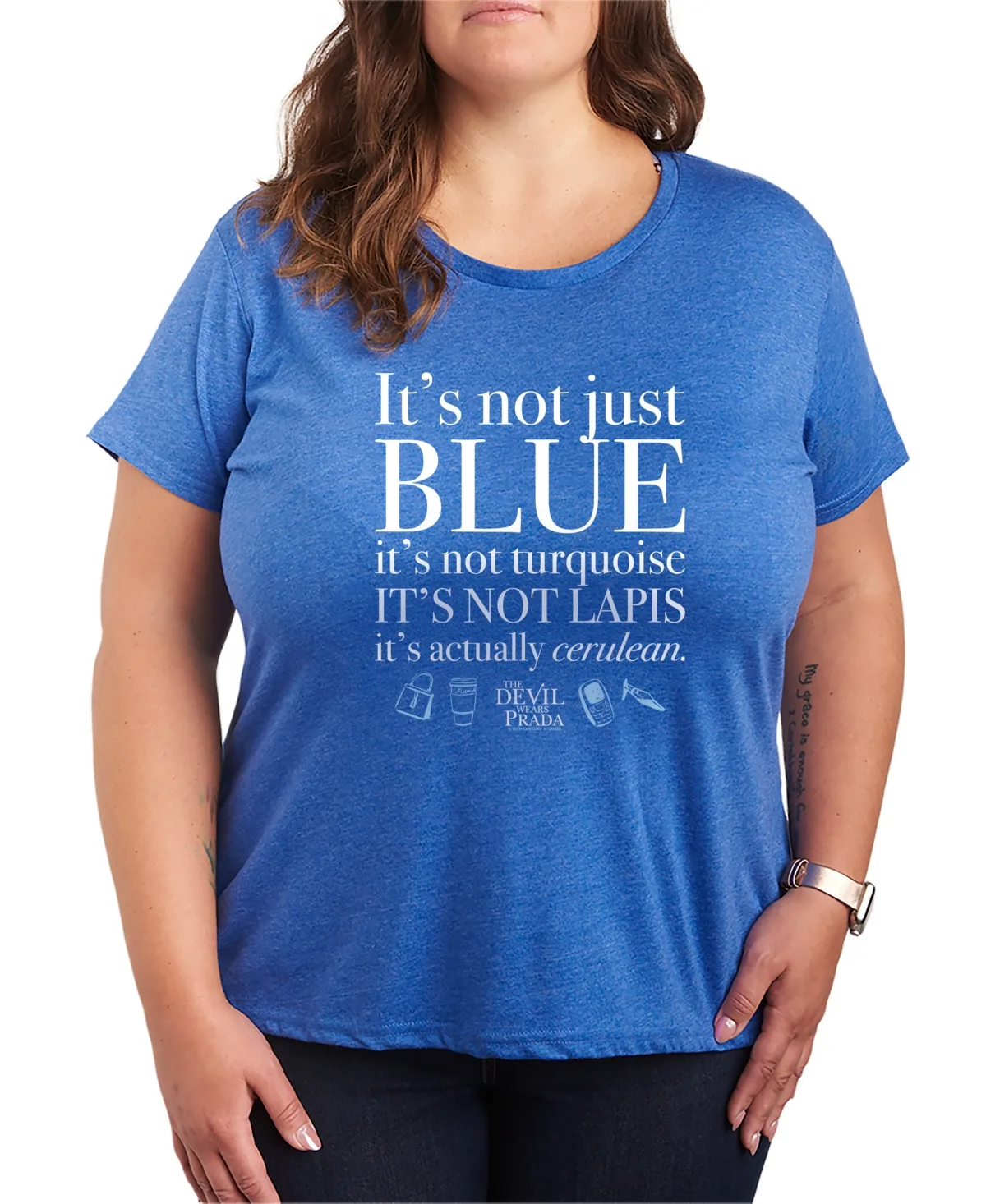 The Devil Wears Prada Not Just Blue Cerulean Short-Sleeve T-Shirt by Hybrid Apparel
