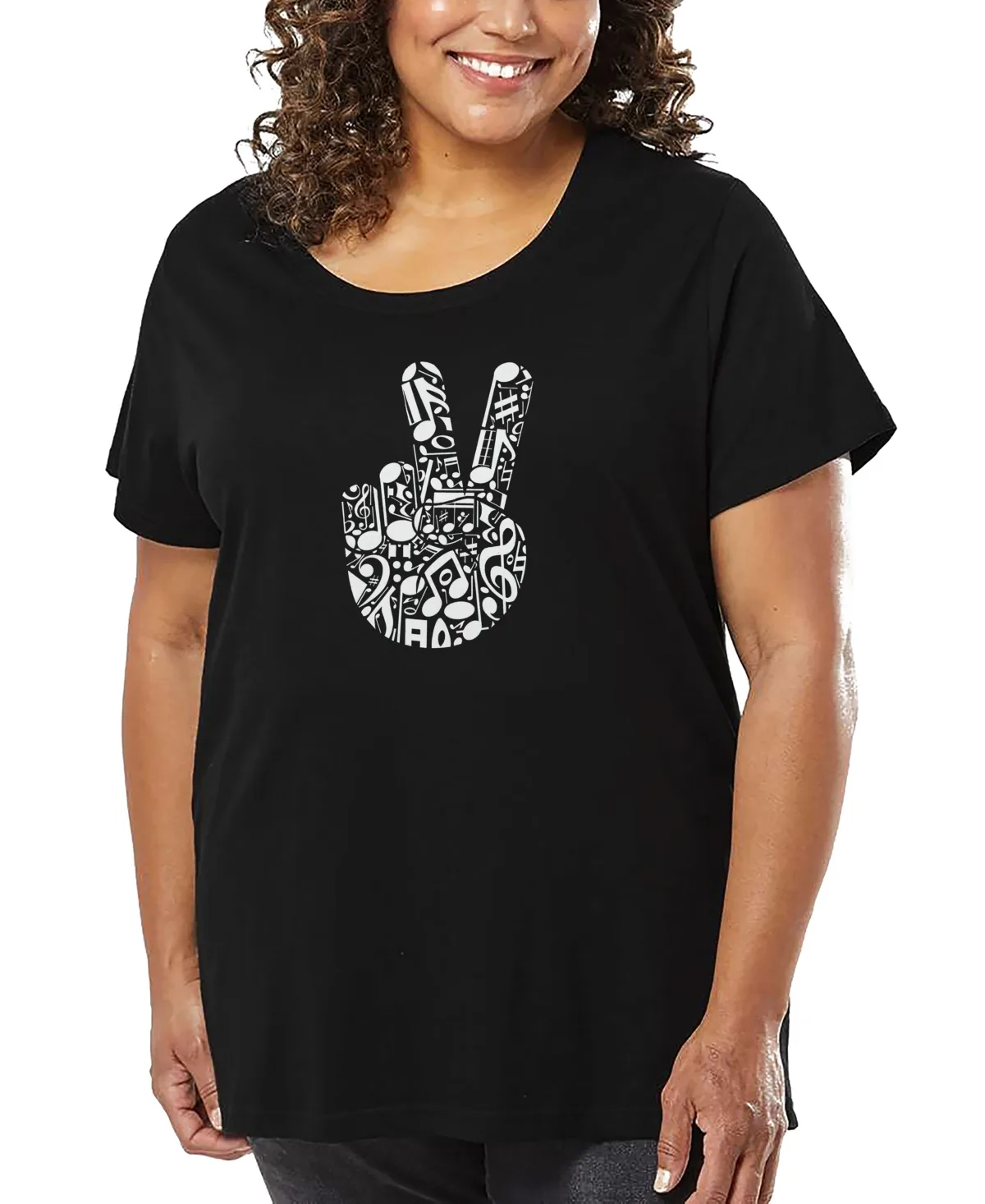 Peace Finger Notes Art T-Shirt by La Pop Art