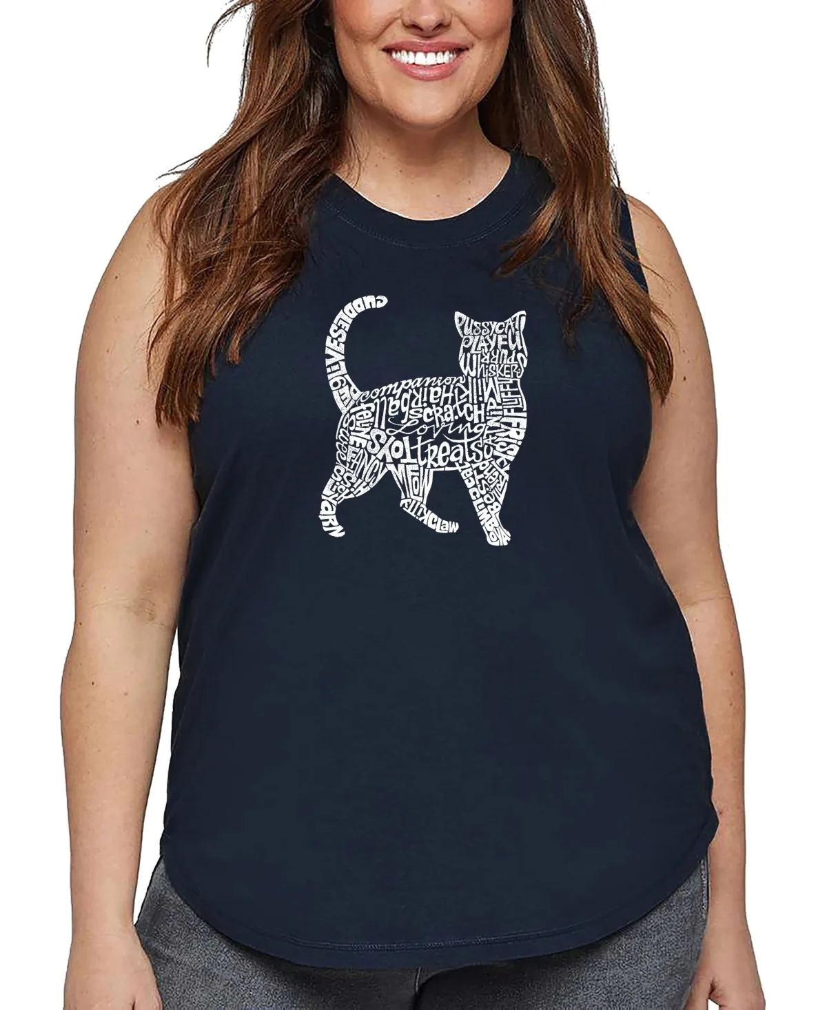 Cat Word Art Tank Top by La Pop Art