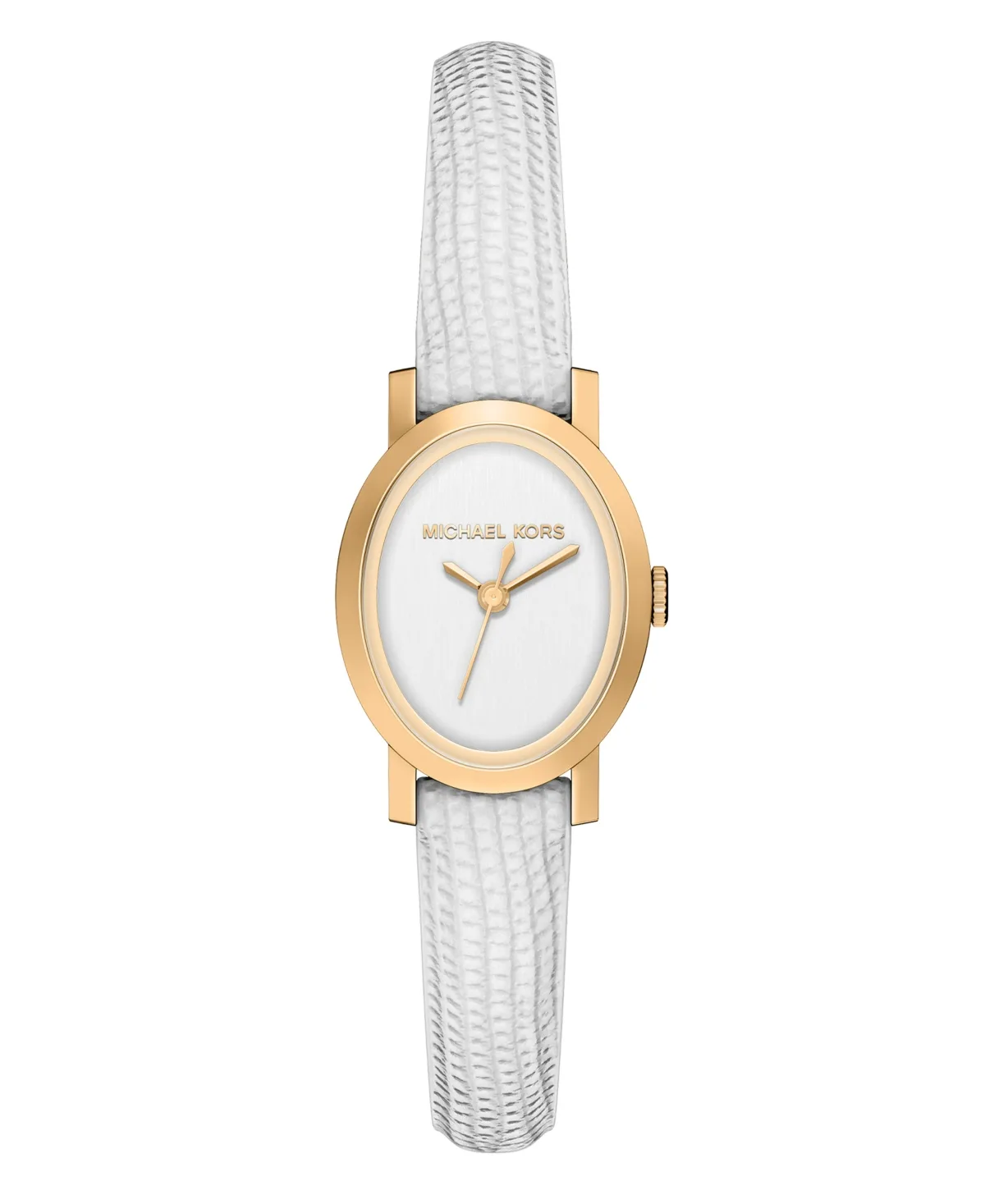 Maude Three-Hand White Leather Watch, 21mm by Michael Kors