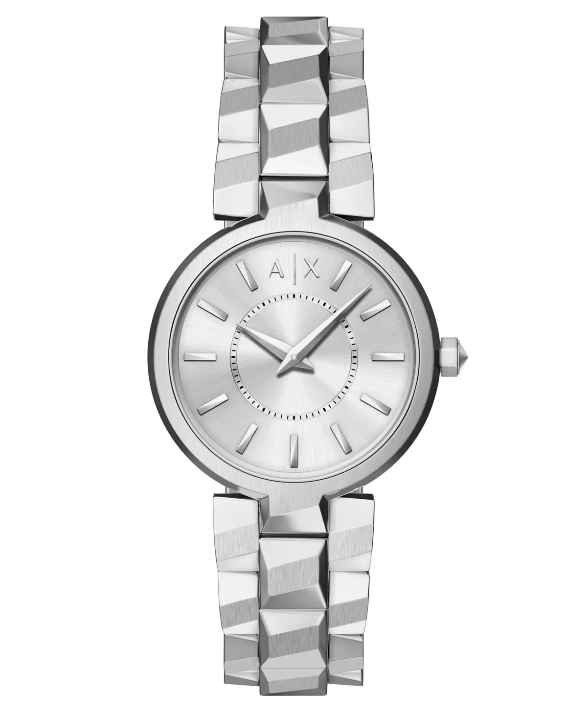 Quartz Two-Hand Silver Stainless Steel Watch, 34mm by A|x Armani Exchange