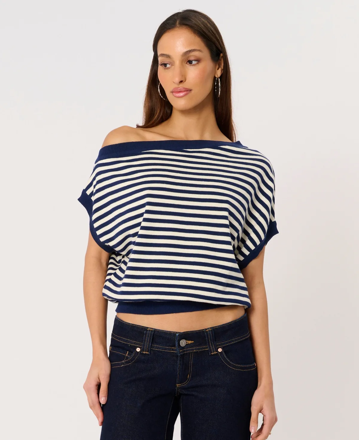 Boat Neck Cold Shoulder Top by Abrand