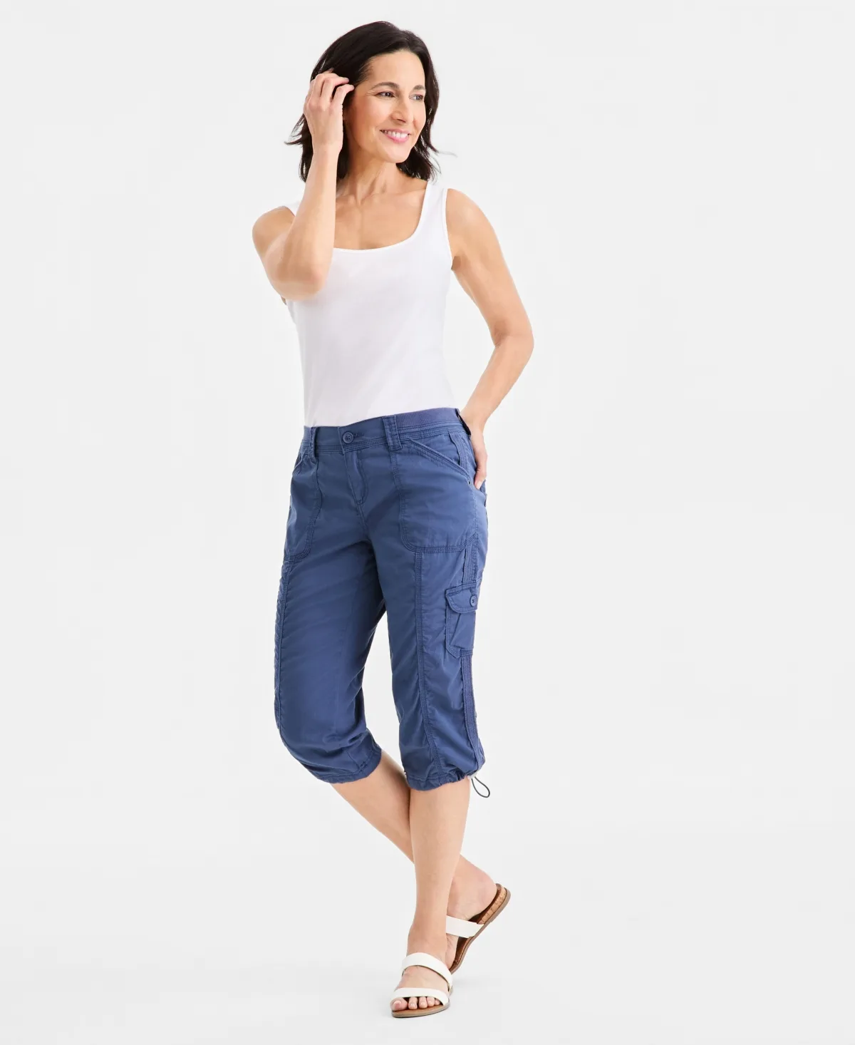 Mid-Rise Cargo Capri Pants by Style & Co