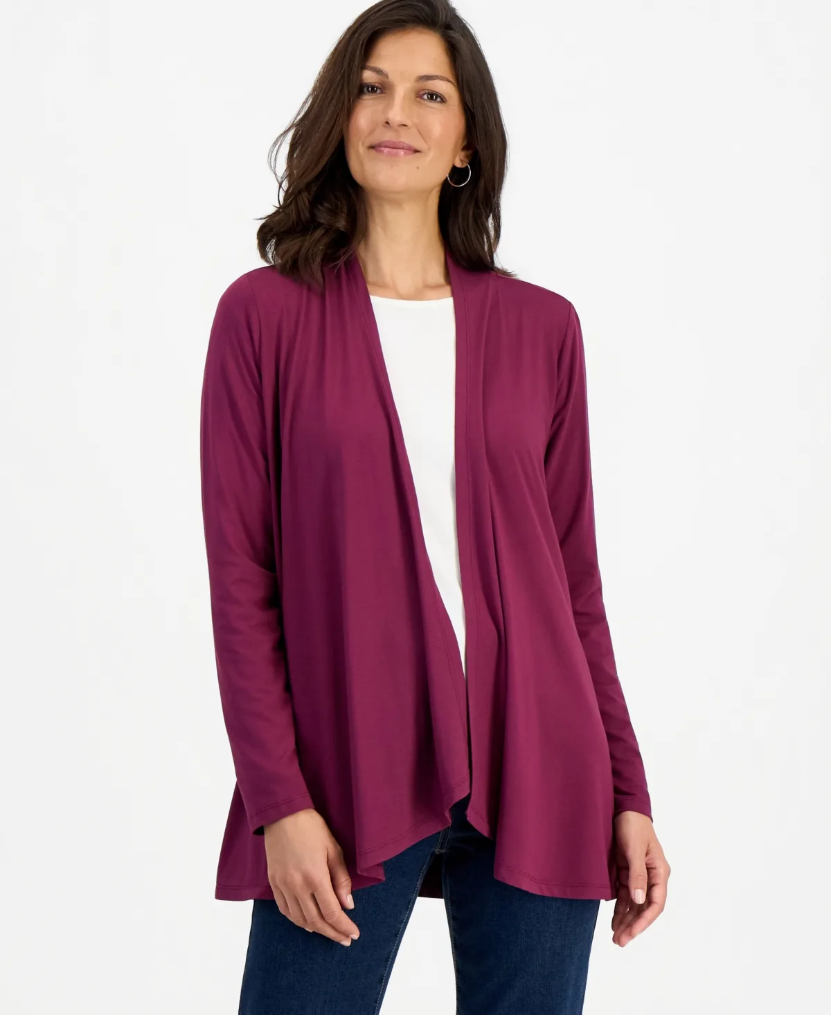 Open-Front Knit Cardigan