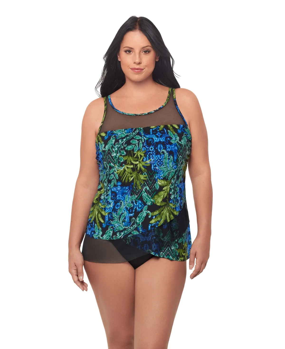 Underwire High Scoop Neck Tankini Top by Miraclesuit