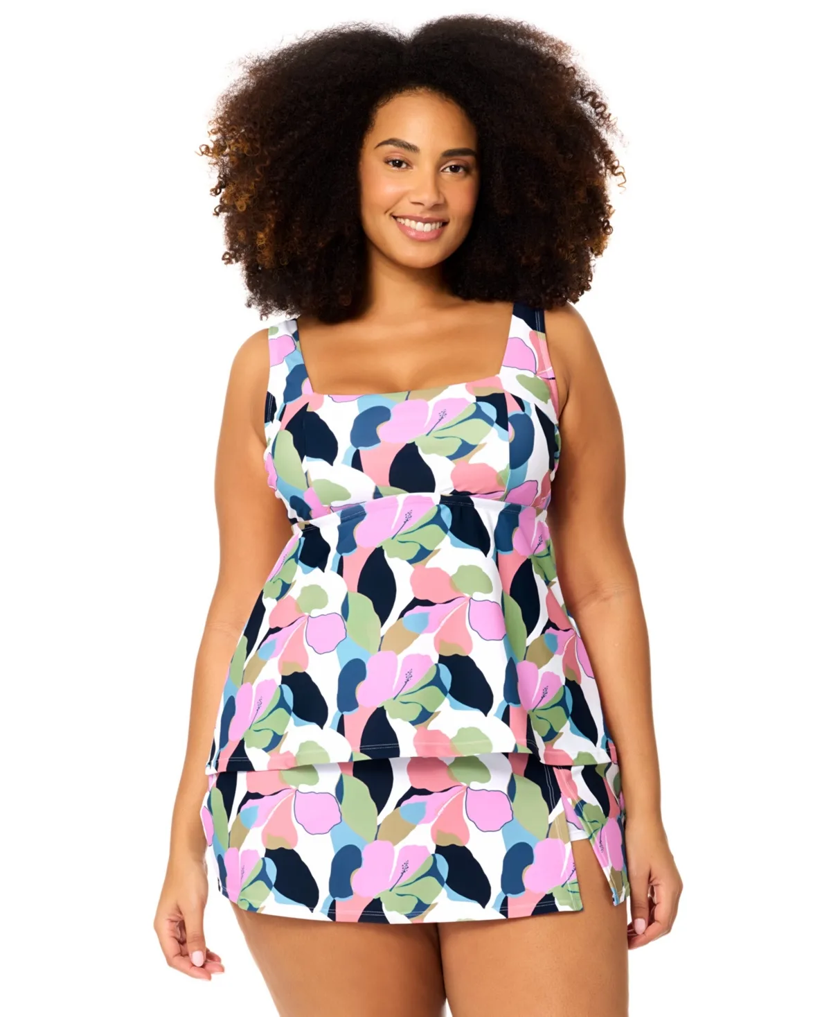 Straya Square Neck Tankini Top by Raisins Curve