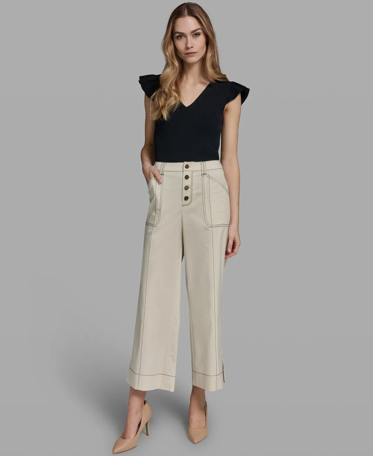 Mid-Rise Wide-Leg Pants by Karl Lagerfeld Paris