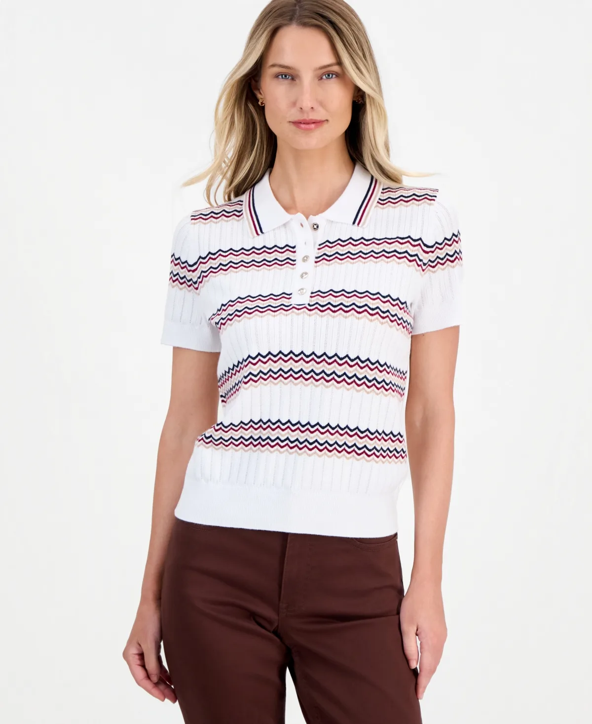 Short-Sleeve Polo Sweater by Nautica