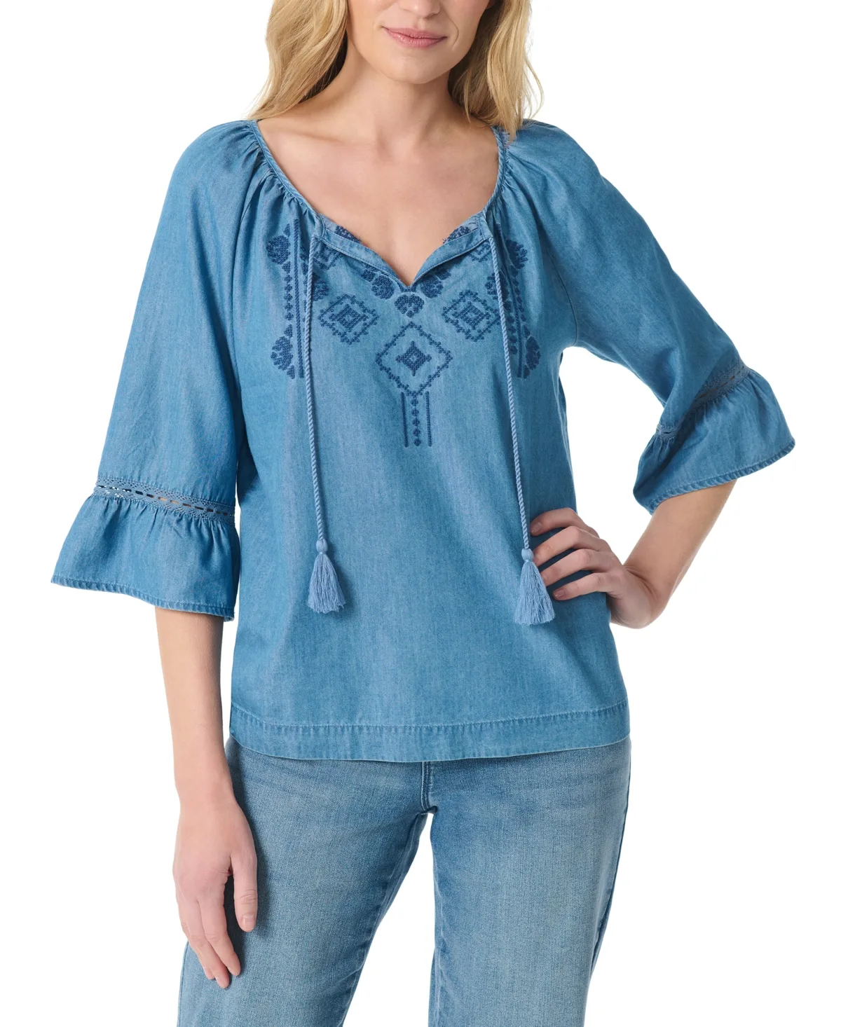 Peasant Embroidery Top by Gloria Vanderbilt