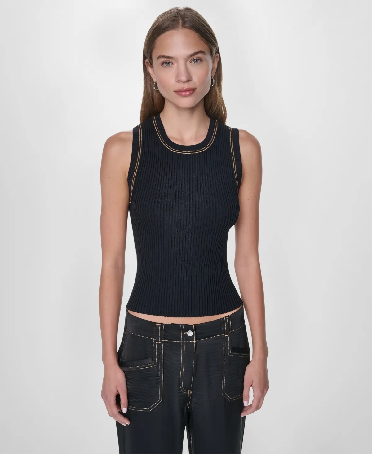 Contrast Stitch Tank Top by Dkny