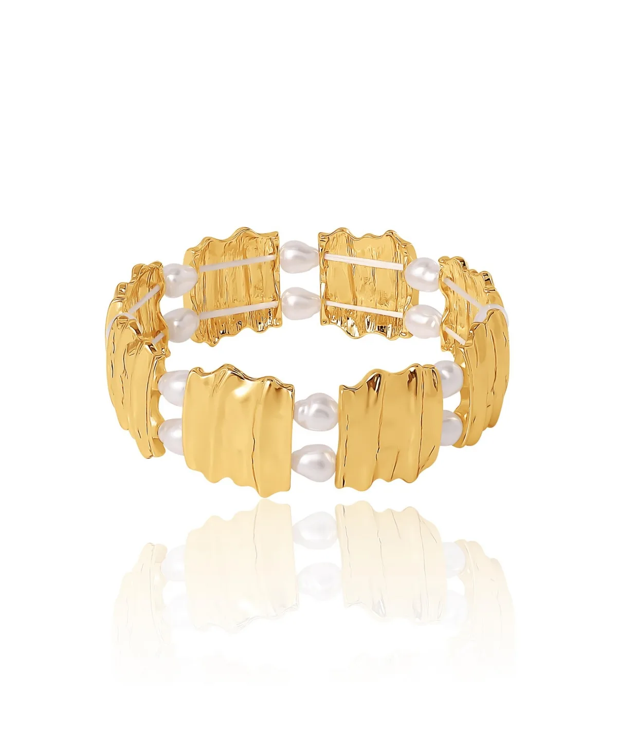 Gold-Tone Sculpted Stretch Bracelet by Bcbg