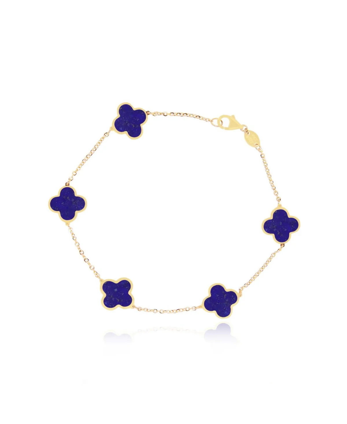 Small Lapis Clover Bracelet 14K Gold by The Lovery