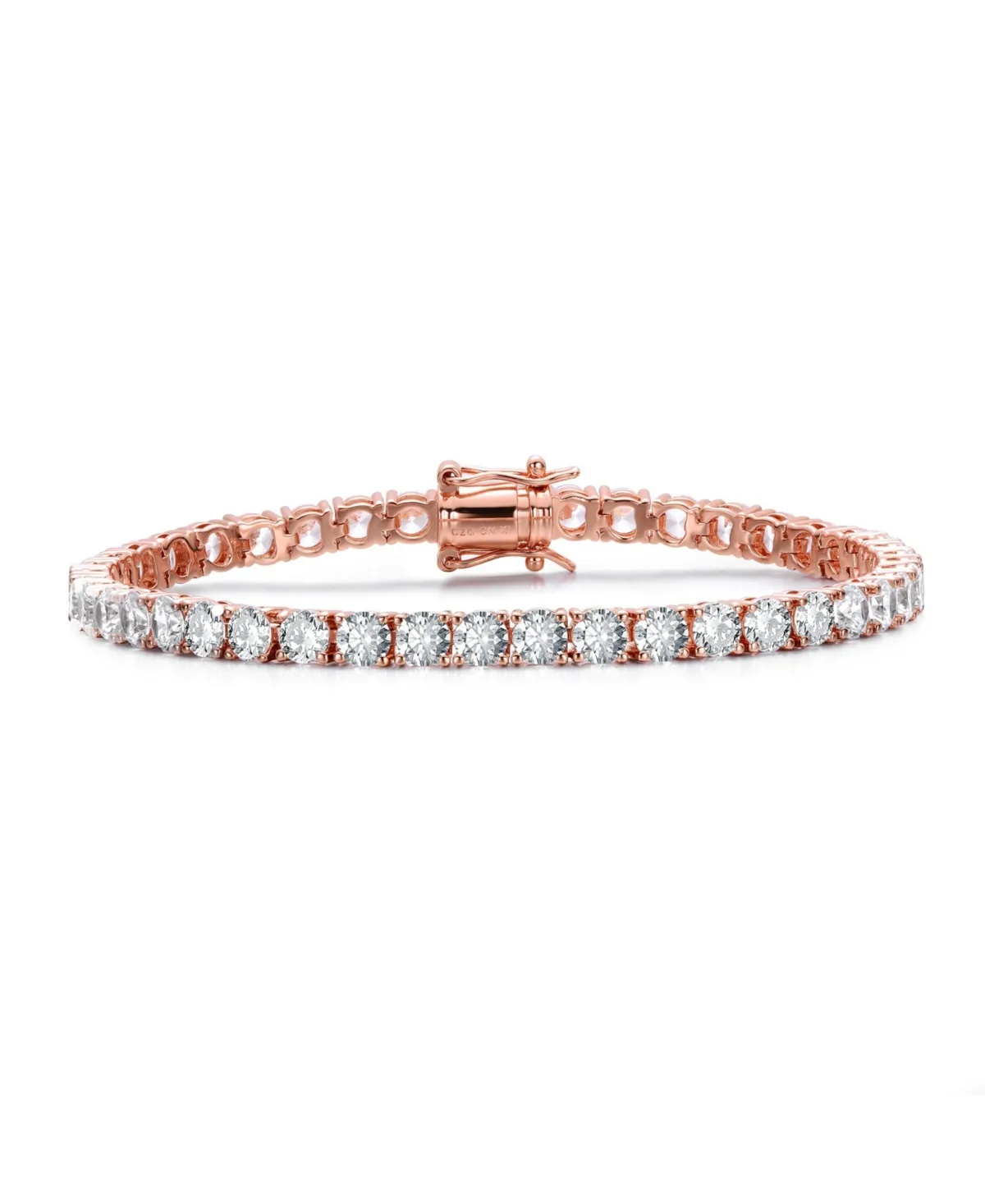 Cubic Zirconia 4MM Magnetic Lock Tennis Bracelet by Rachel Glauber