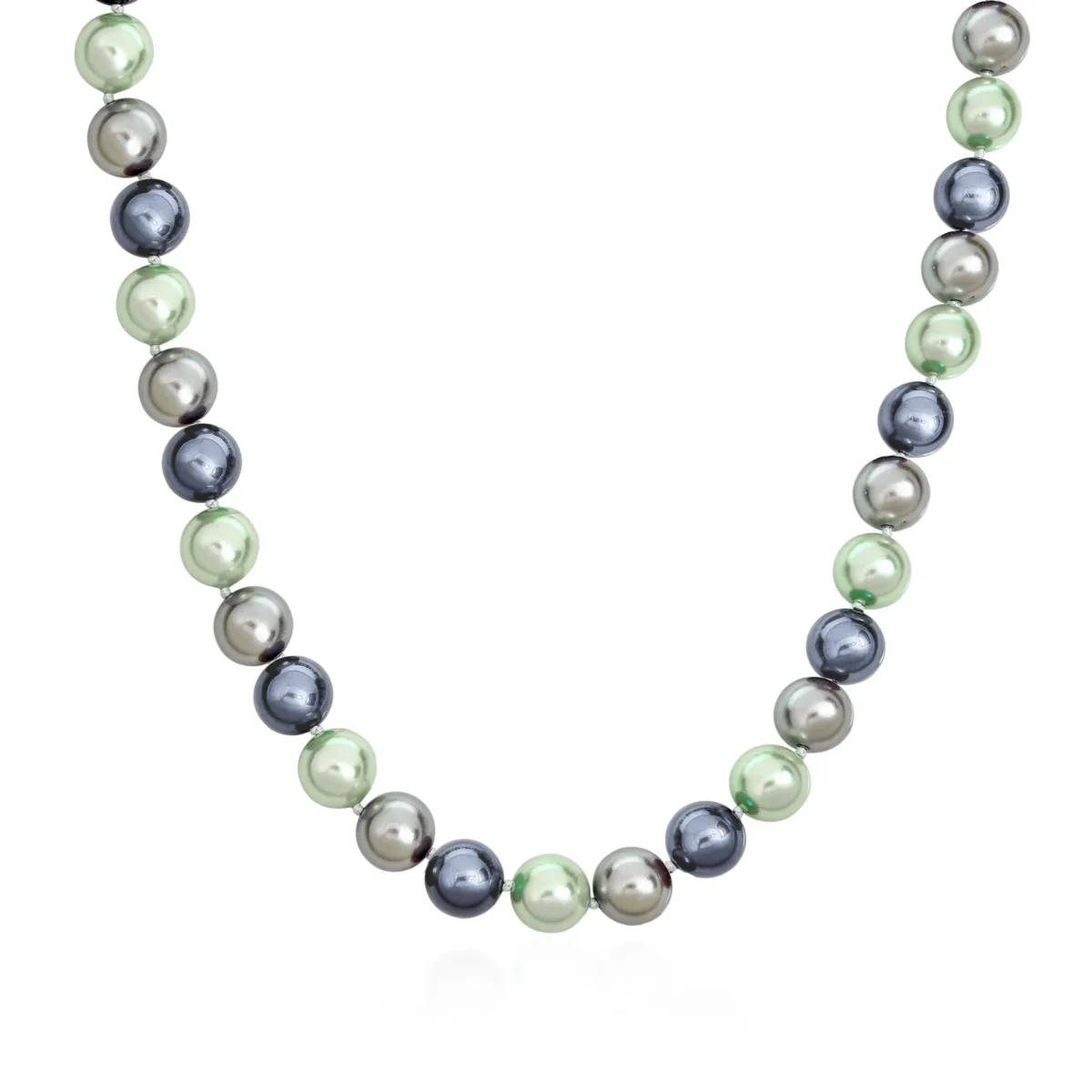 Hand Knotted Multi-Color Blue Grey Shell Imitation Pearl Strand Necklace 14MM by Bling Jewelry