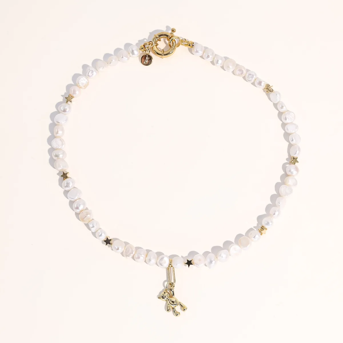 18K Gold Plated Freshwater Pearls with Stars - Help Me Sully Necklace 17" by Joey Baby