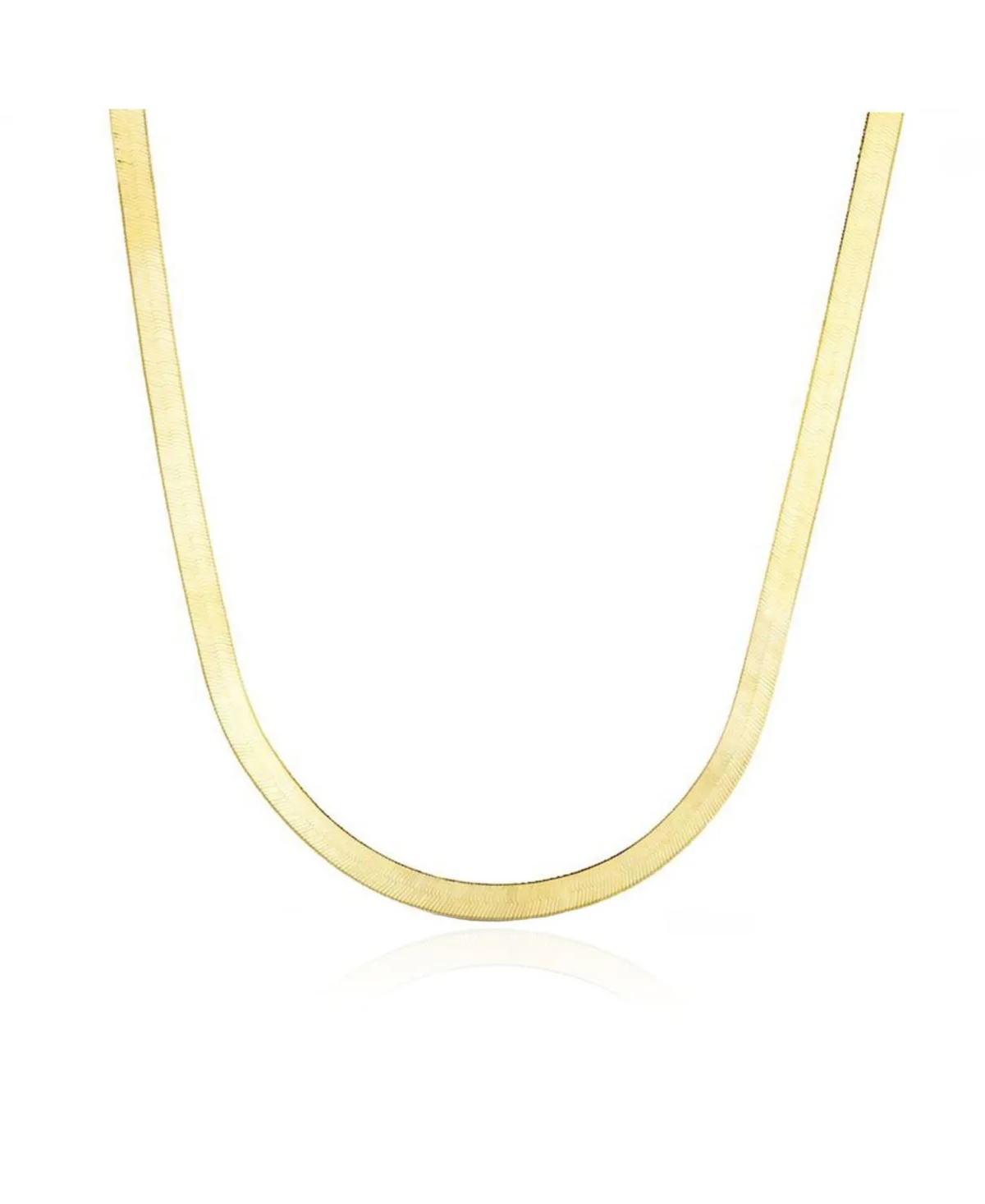 Mini Herringbone Necklace 14K Yellow Gold - 3 Millimeters - 18 Inches by The Lovery