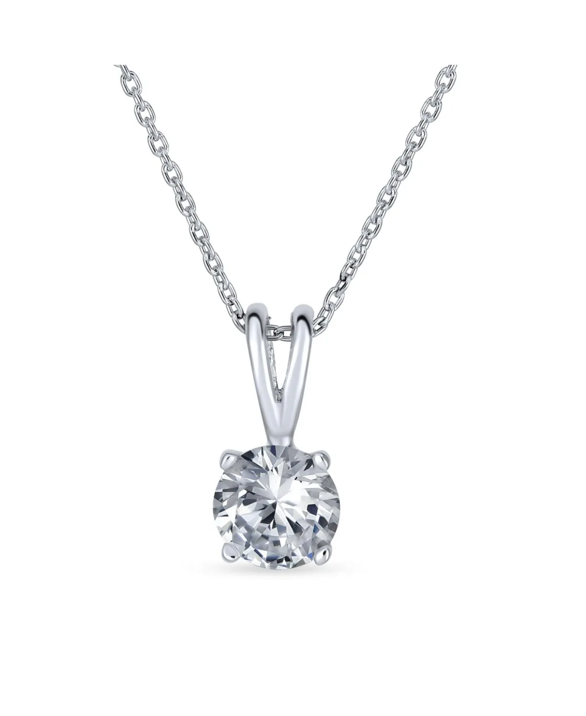 1.5CTW Cz Solitaire Round Clear Cubic Zirconia Pendant Necklace Sterling Silver by Bling Jewelry