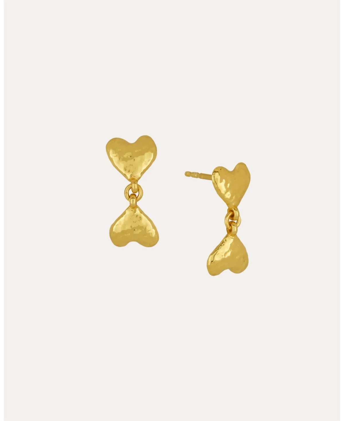 Double Heart Drop Studs by Ottoman Hands