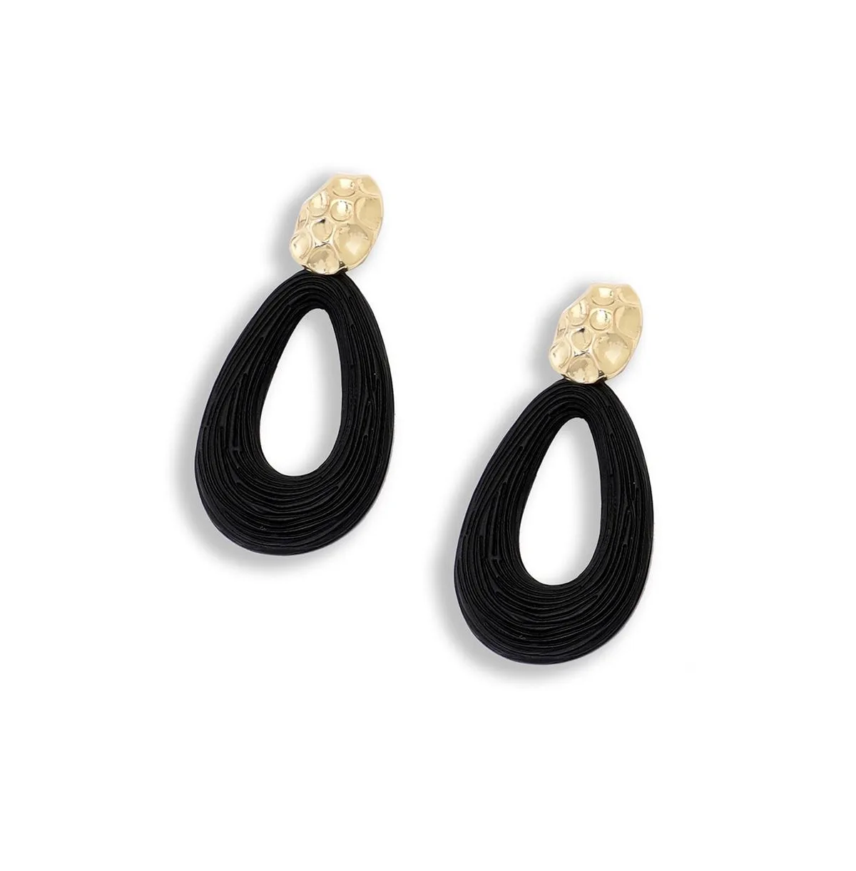 Teardrop Dented Drop Earrings by Sohi
