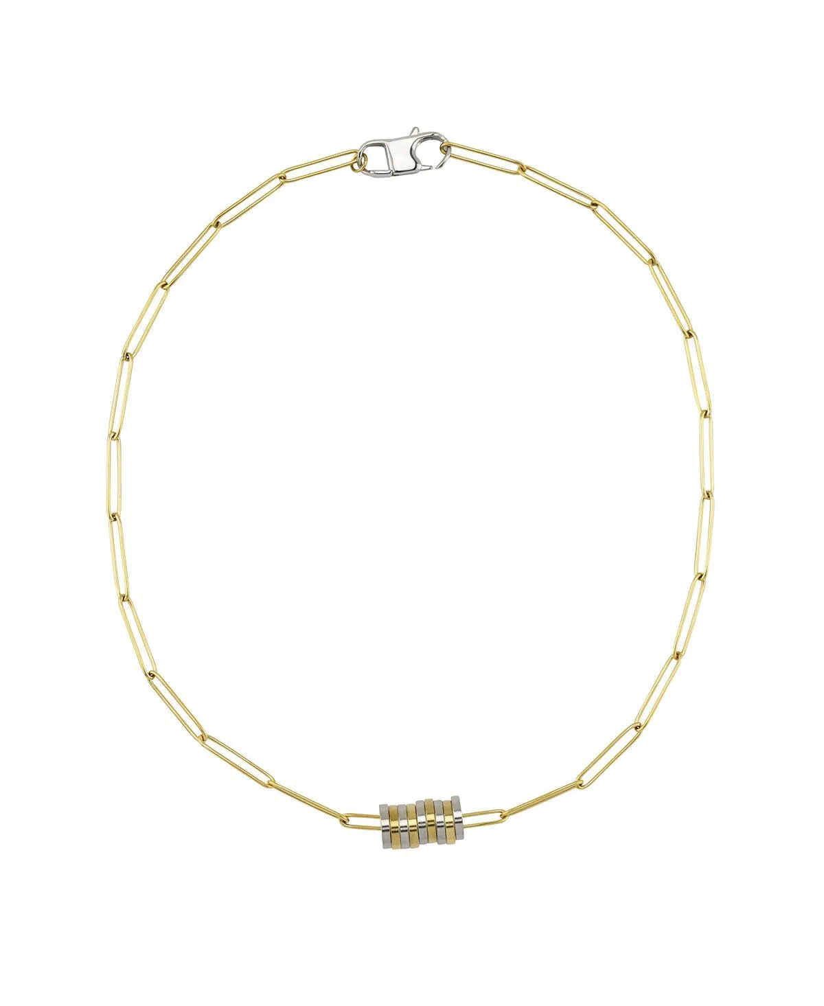 Reese Disc Two Tone Necklace by Rebl Jewelry