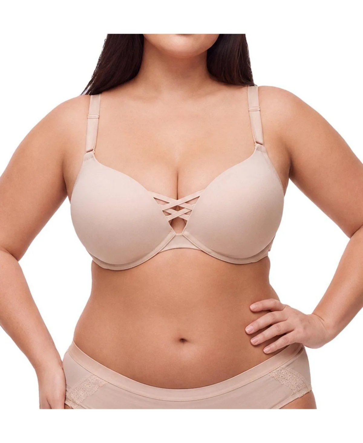 Xo Plunge Push-Up Smooth Bra with Crisscross Design by Torrid