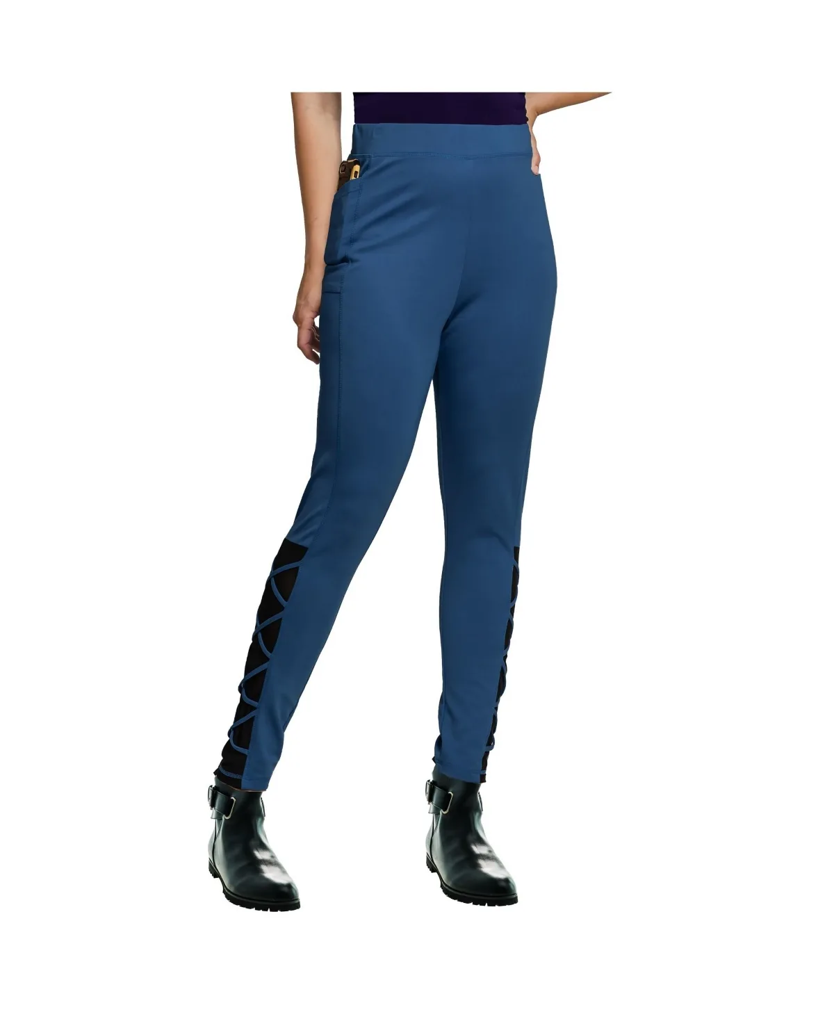 Interlaced Mesh Leggings with Side Pockets by Standards & Practices