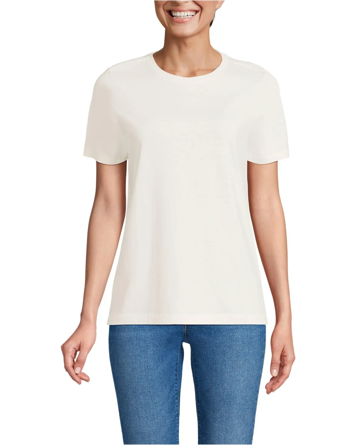 Relaxed Supima Cotton Crew Neck T-Shirt by Lands' End