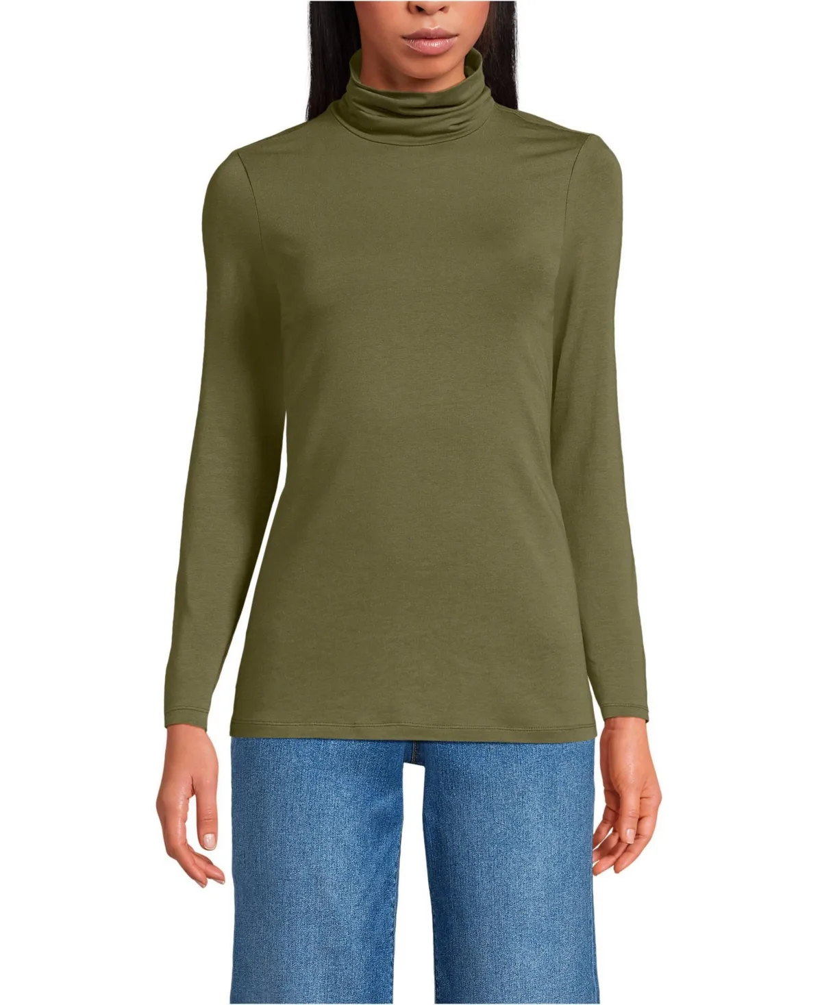 Lightweight Jersey Long Sleeve Turtleneck by Lands' End