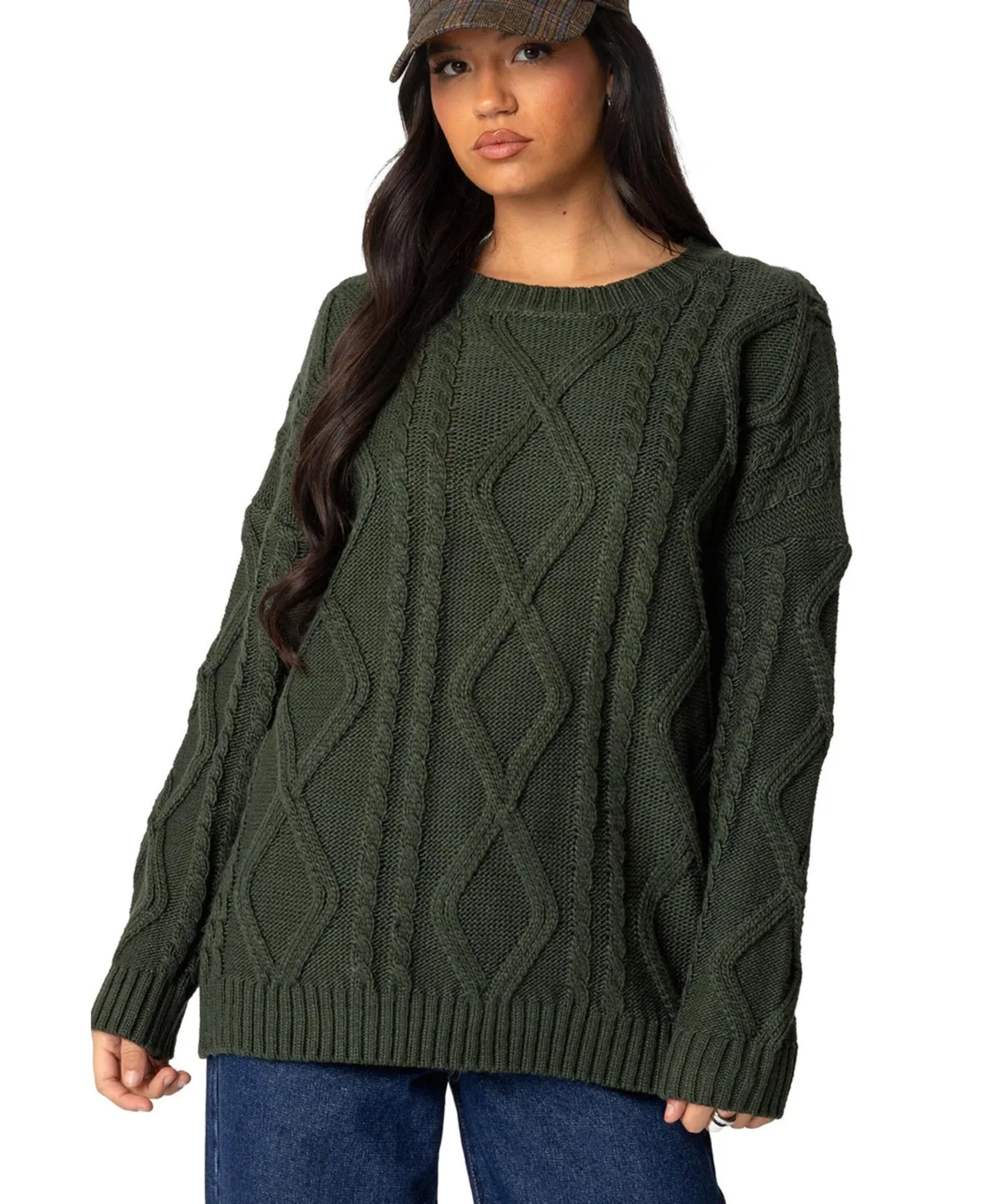 Kennedy Oversized Cable Knit Sweater by Edikted