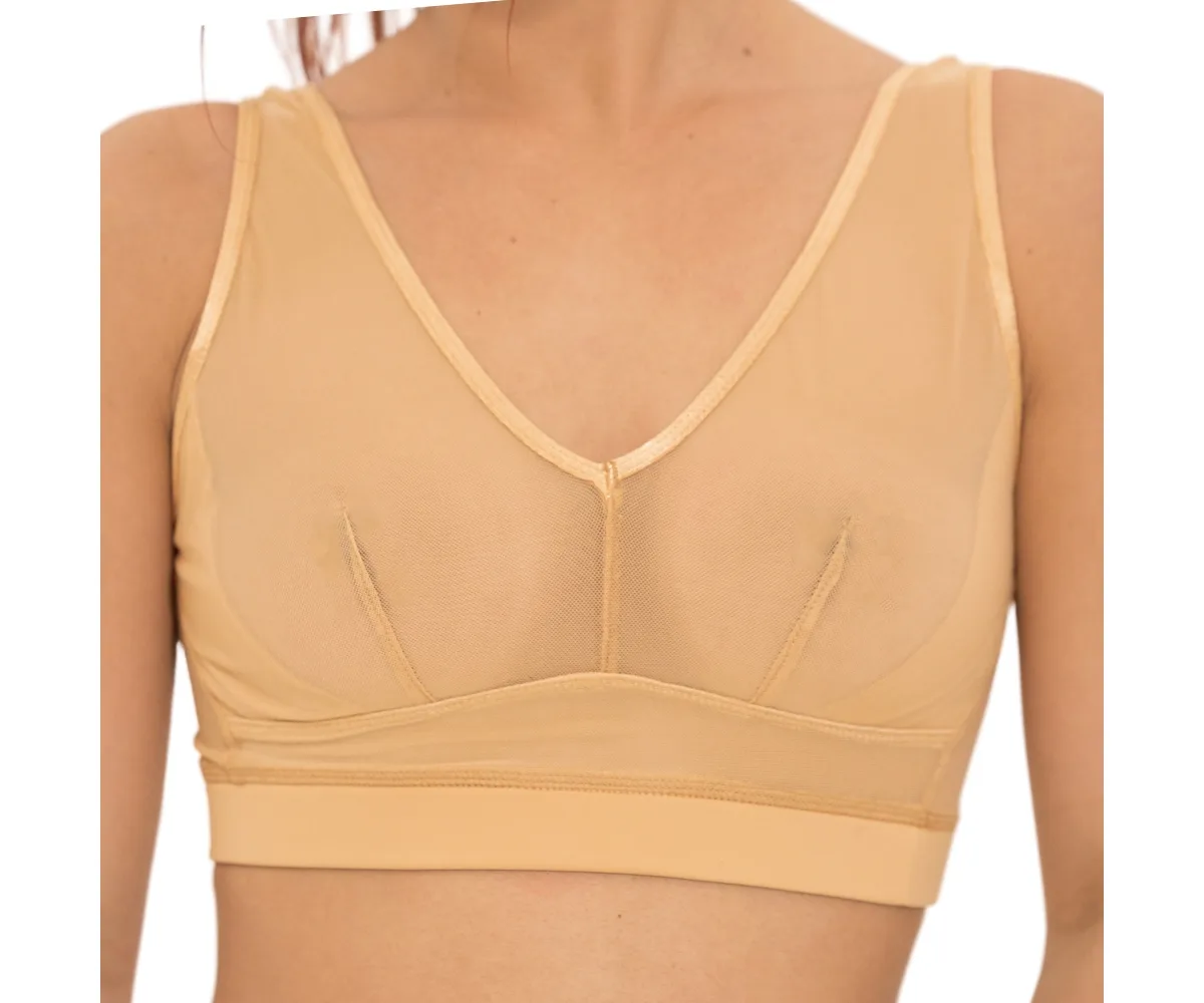 Nude Shade Wireless Comfort Mesh Tank Bra by Naked Rebellion