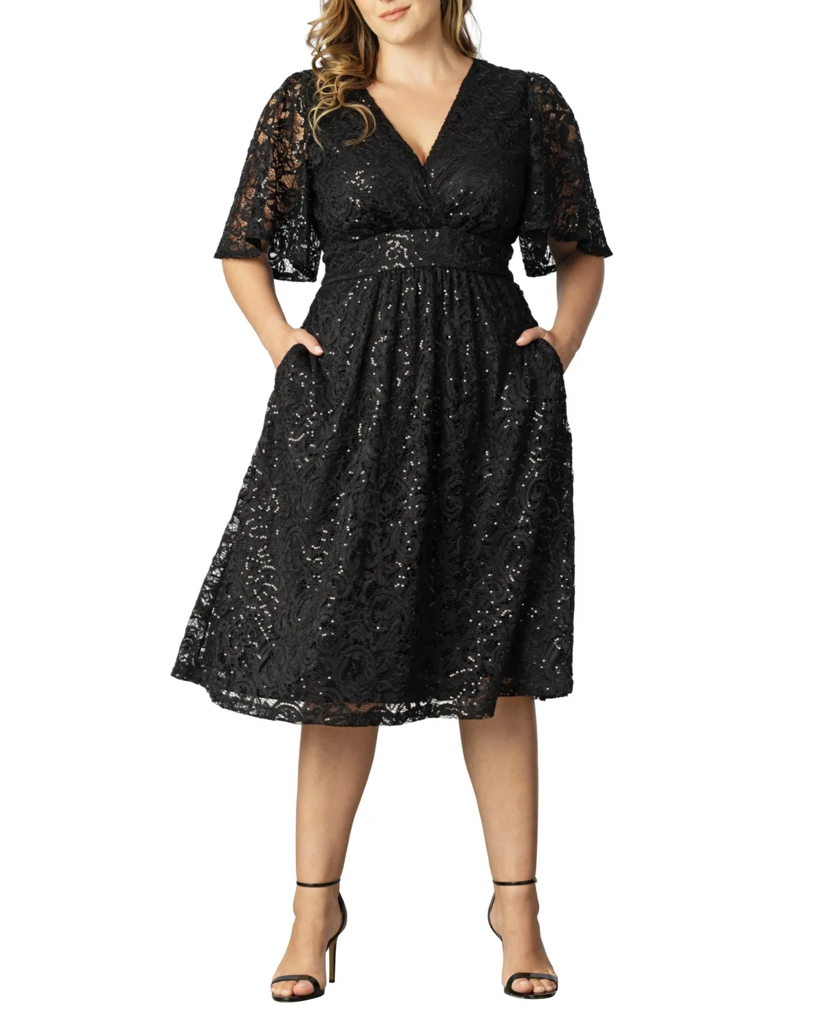 Starry Sequin Lace Cocktail Dress