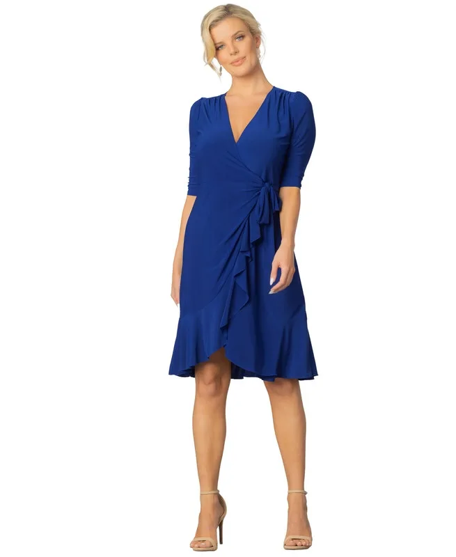 Whimsy Ruffled Midi Wrap Dress