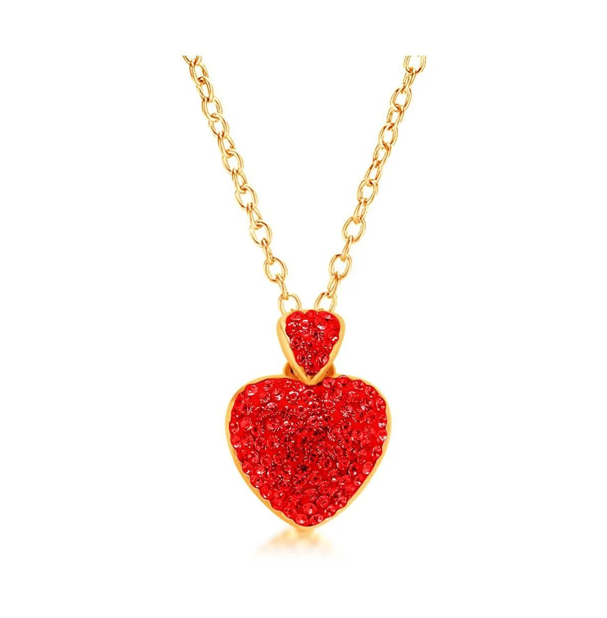 18K Gold Plated Hypoallergenic Heart Pendant Necklace by Chanteur