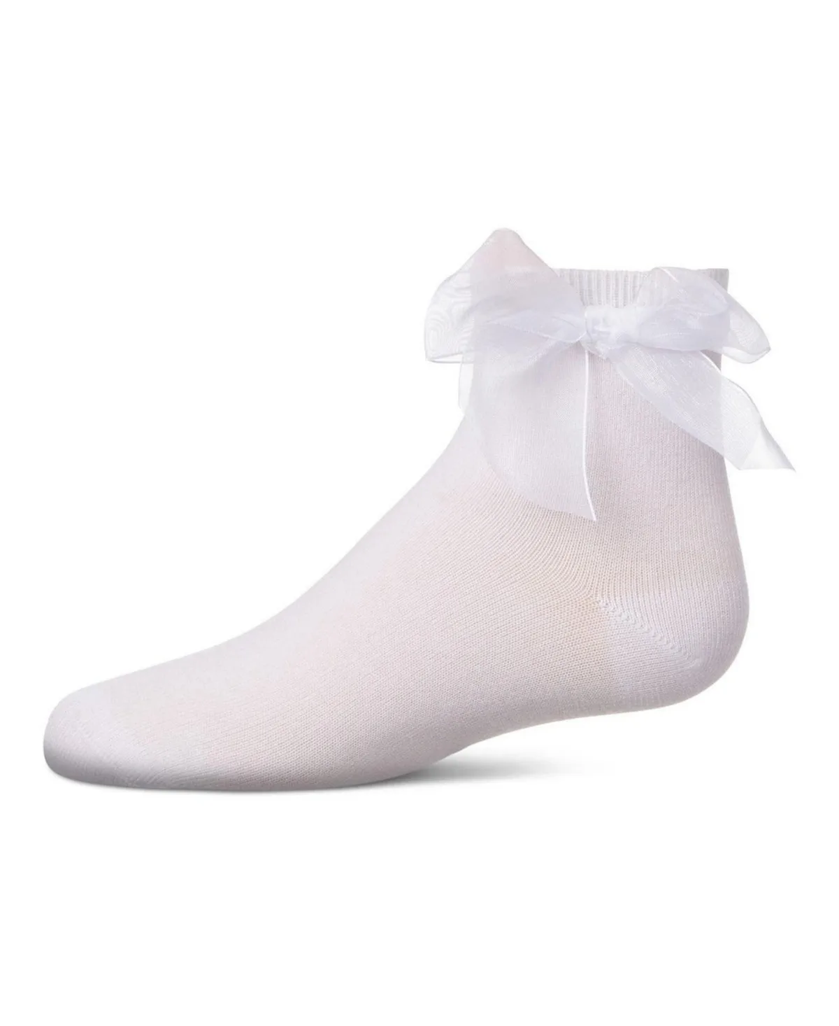 Tulle-Bow-Trimmed Mercerized Cotton-Rich Ankle Sock by Memoi