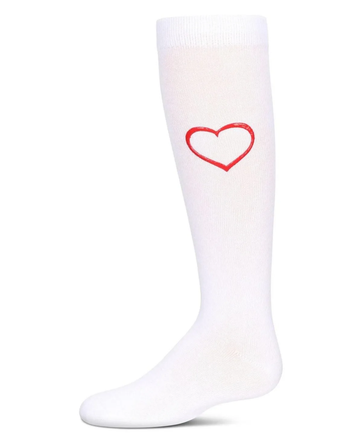 Puff Paint Heart Knee High Socks by Memoi