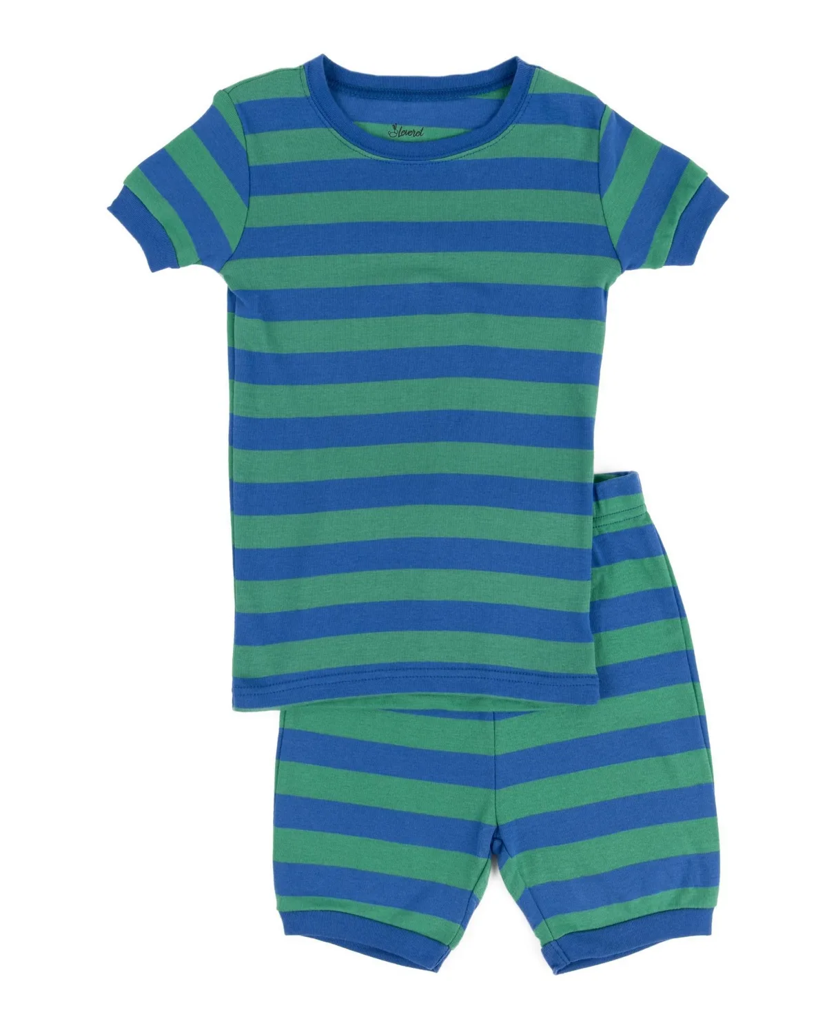 Matching Family Two Piece Cotton Short Sleeve Shirt and Shorts Striped Pajamas by Leveret