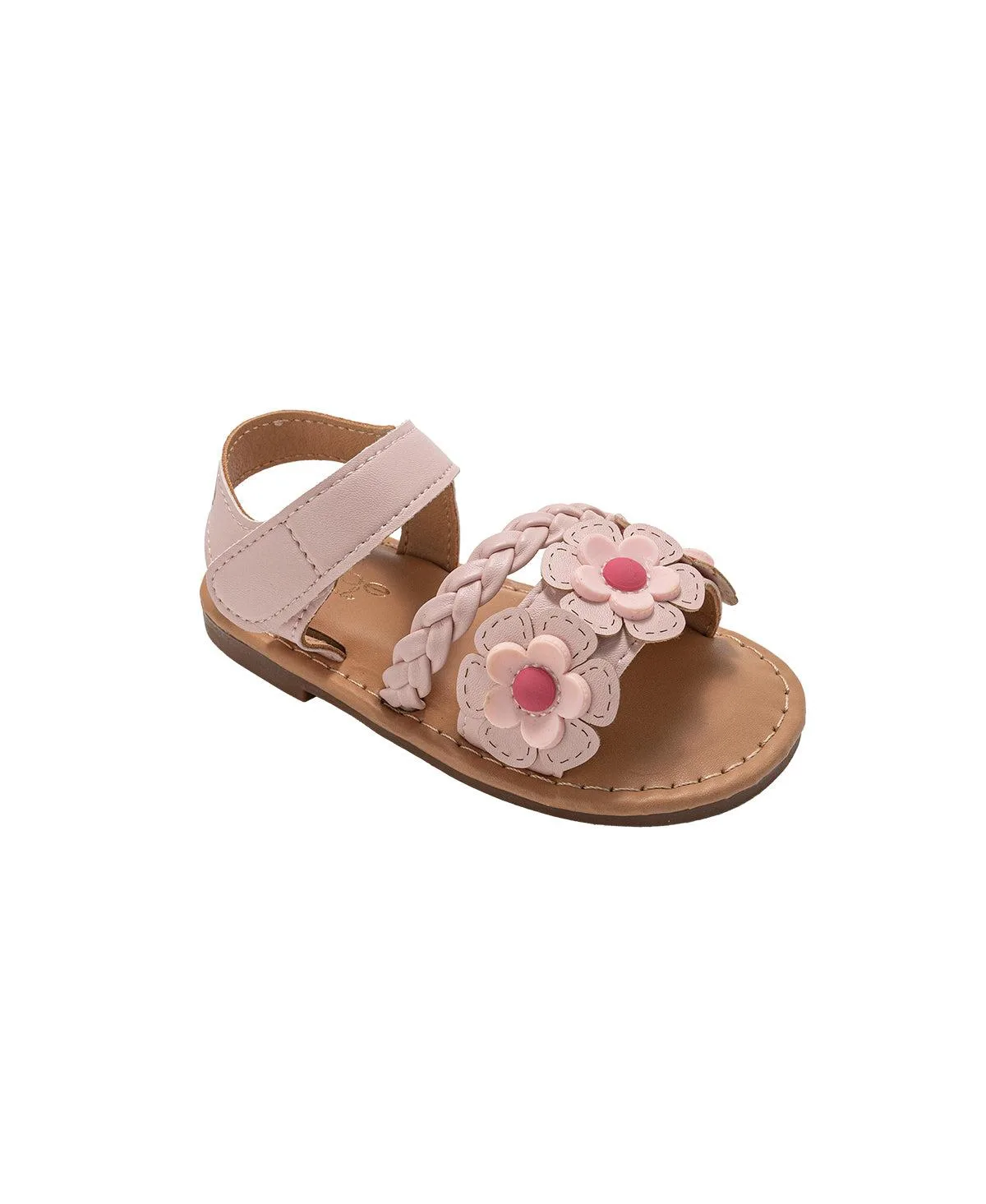 Fashion Sandals with Braided Detail and Flower Applique by Bebe