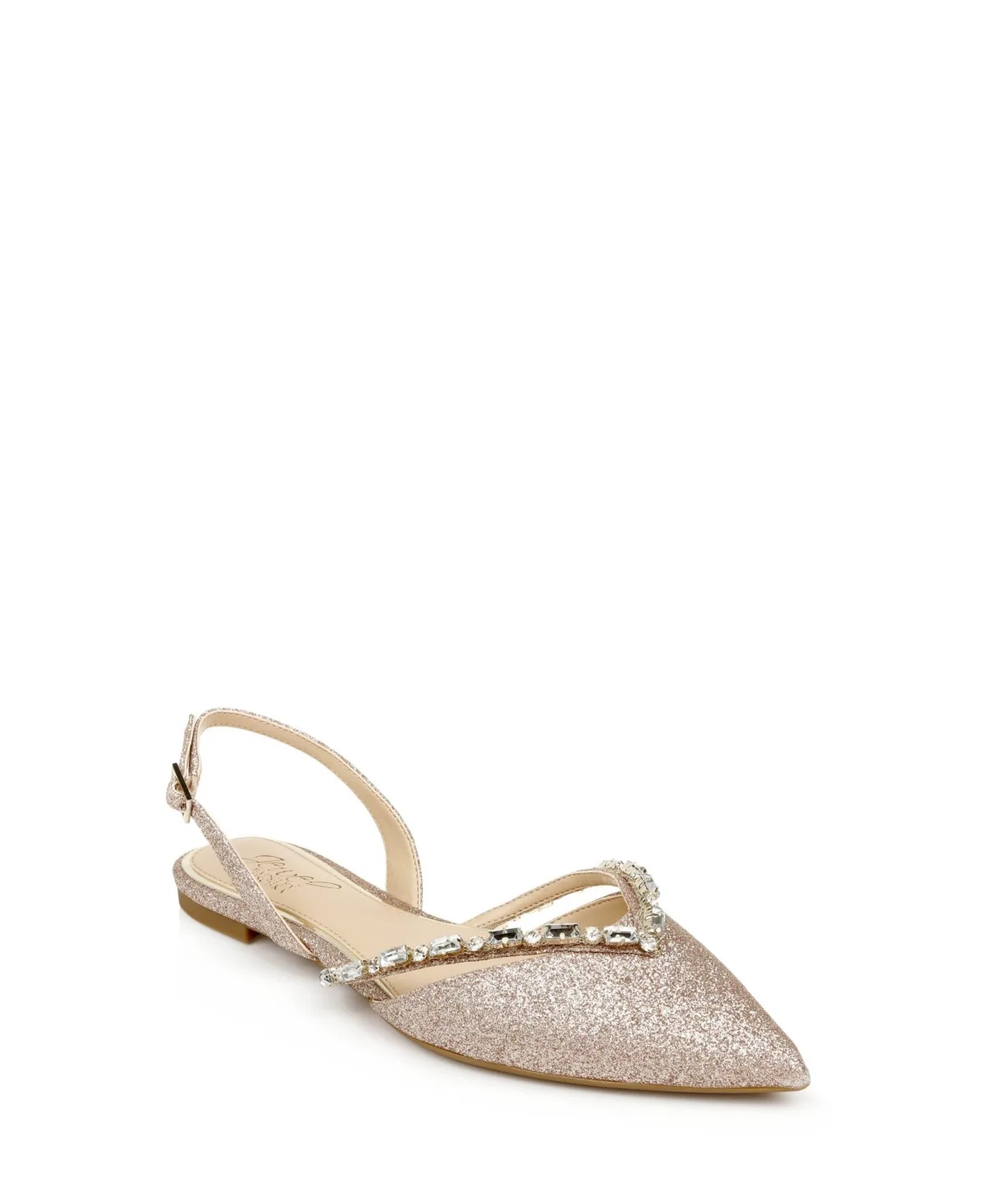 Camden Slingback Pointed Toe Evening Flats by Jewel Badgley Mischka