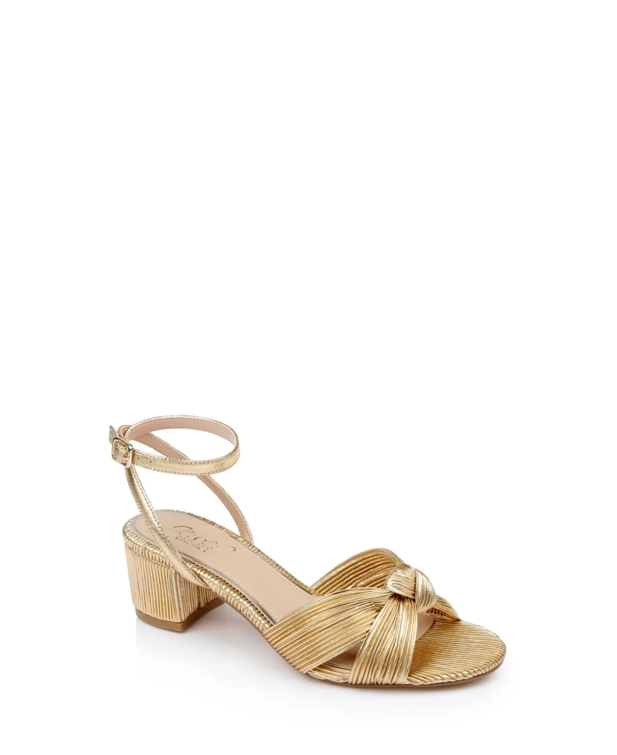 Hudson Knot Block Heel Evening Sandals by Jewel Badgley Mischka