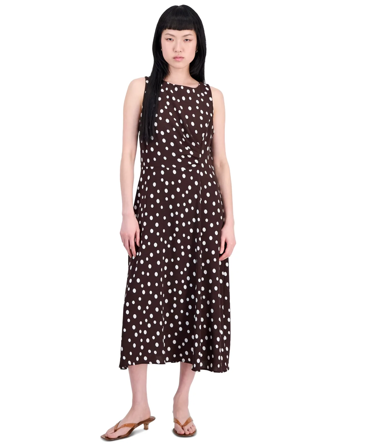 Printed Side-Shirred Fit & Flare Dress by Connected