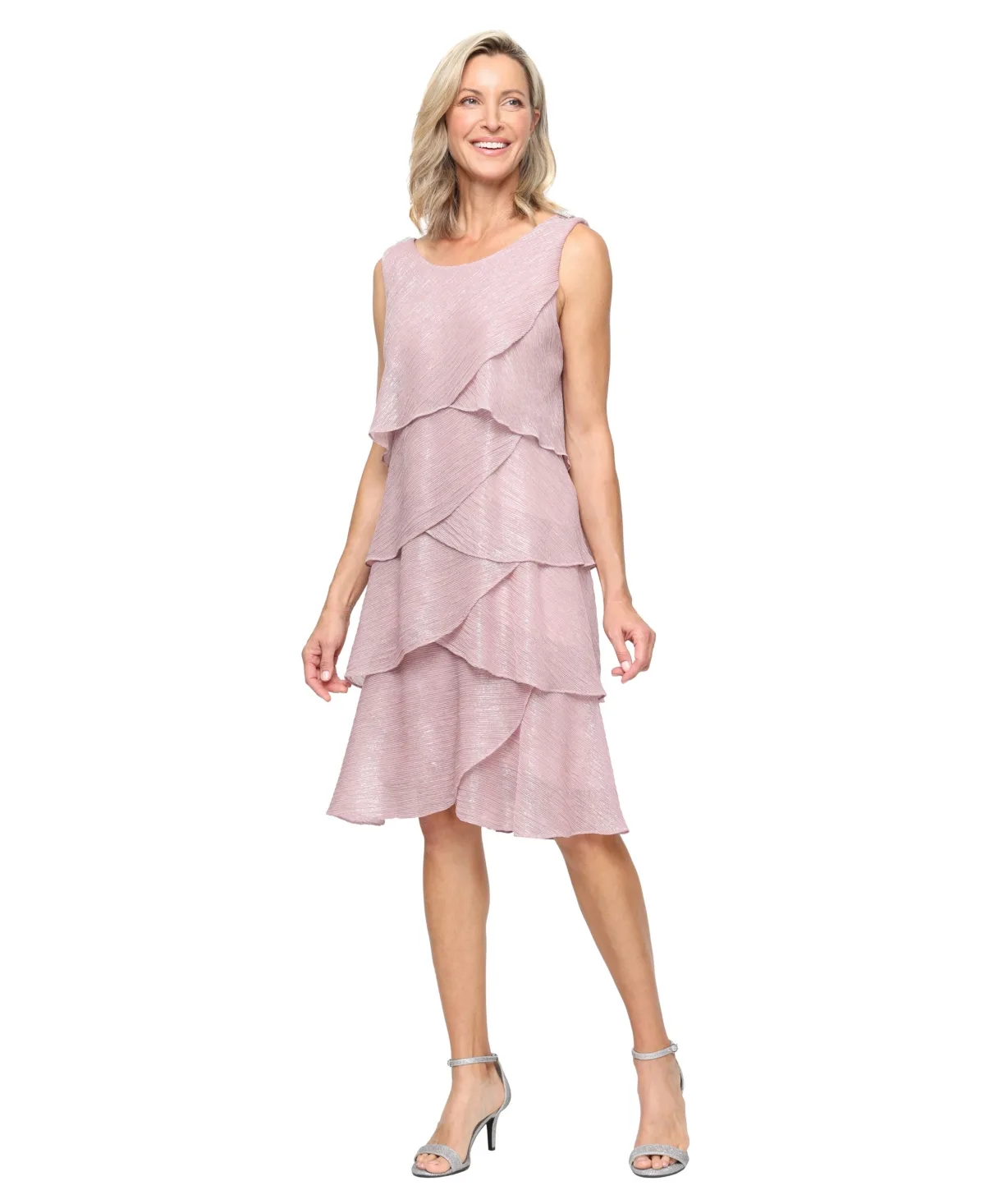Tiered A-Line Midi Dress by Sl Fashions