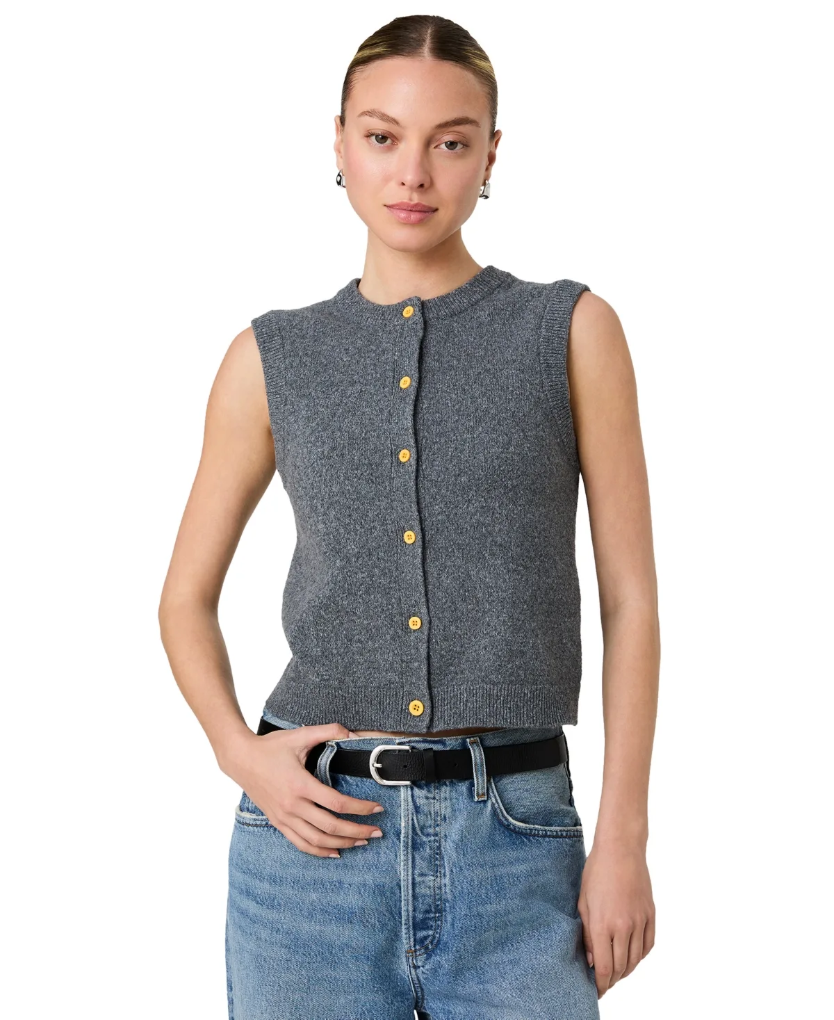 Aleyna Crewneck Sleeveless Knit Top by French Connection
