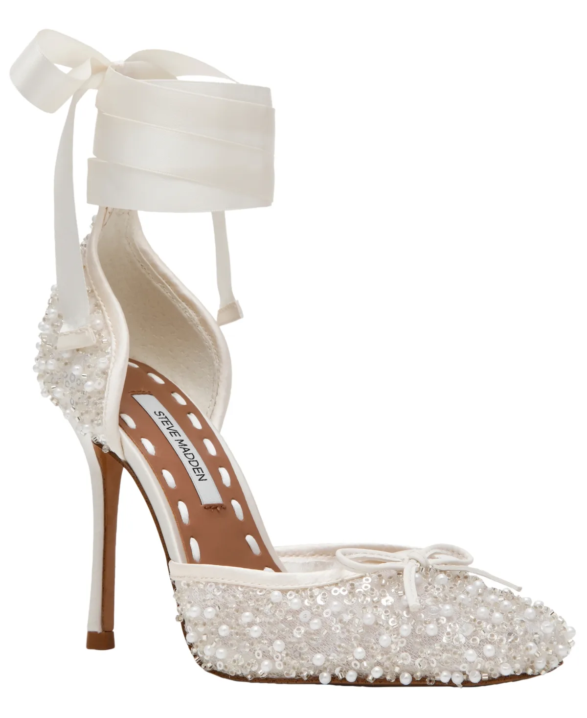 Larina-R Lace-Up High-Heel Ballet Pumps by Steve Madden