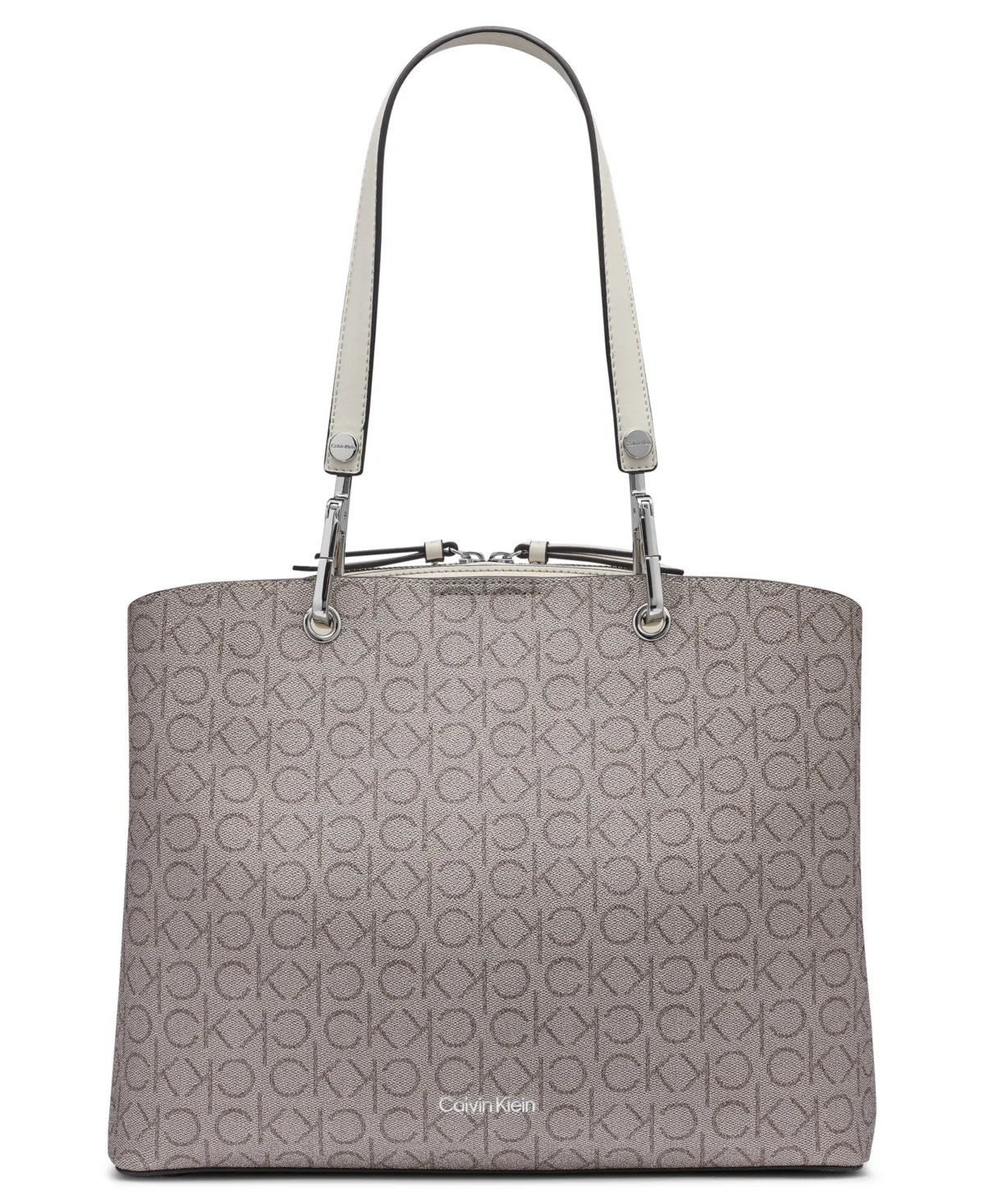Garnet Signature Triple Compartment Top Zipper Tote by Calvin Klein
