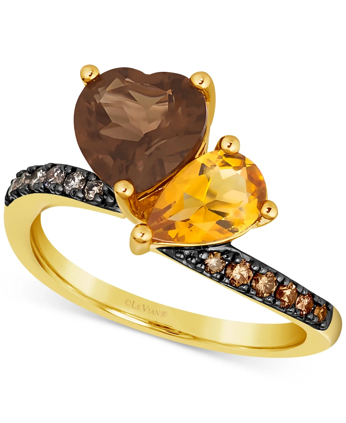 Multi-Gemstone (2-1/4 ct. t.w.) & Diamond (1/5 ct. t.w.) Two Stone Ring in 14k Gold by Le Vian