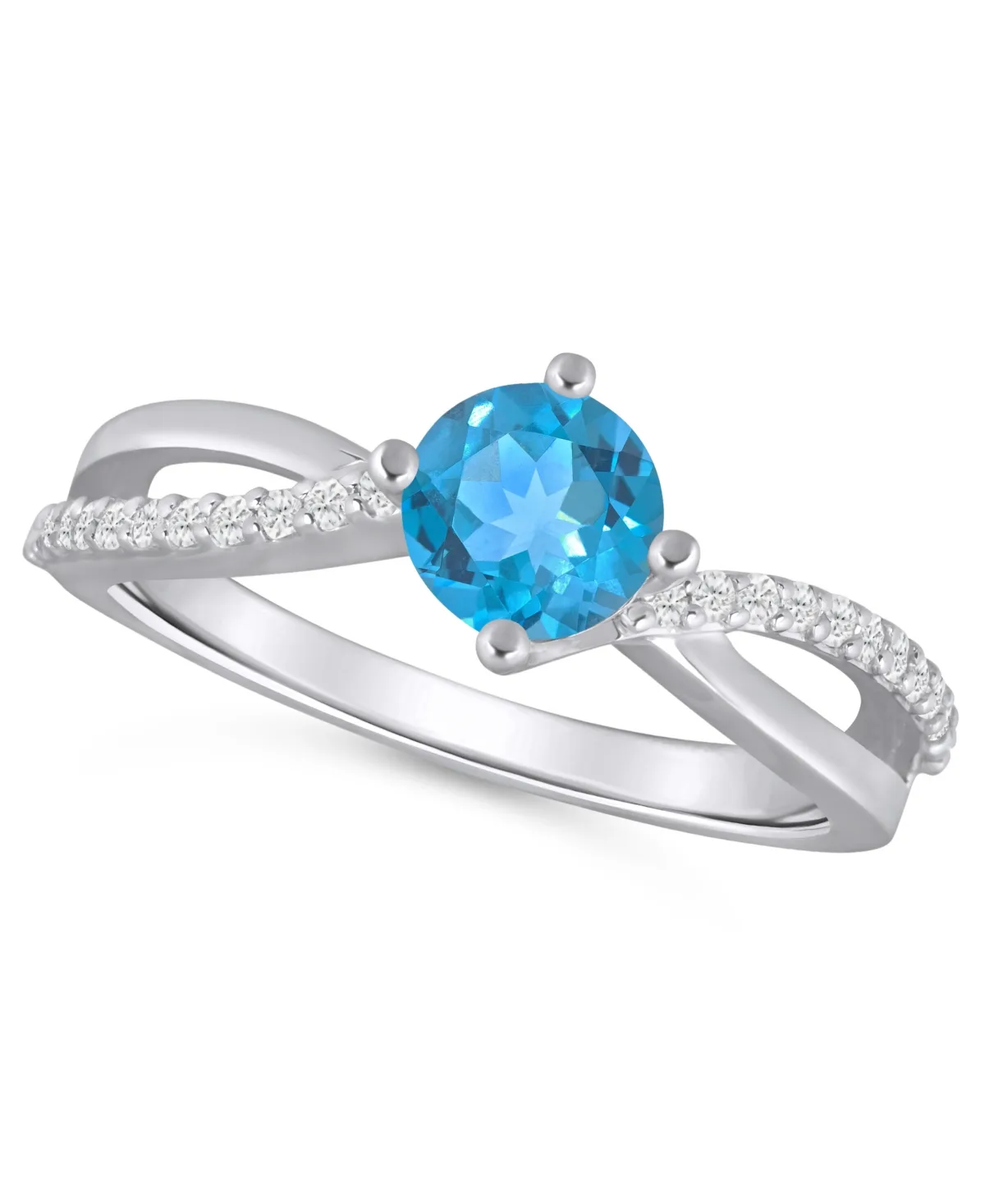 Onyx and White Diamond (1/6 ct. t.w.) Ring in 10k White Gold