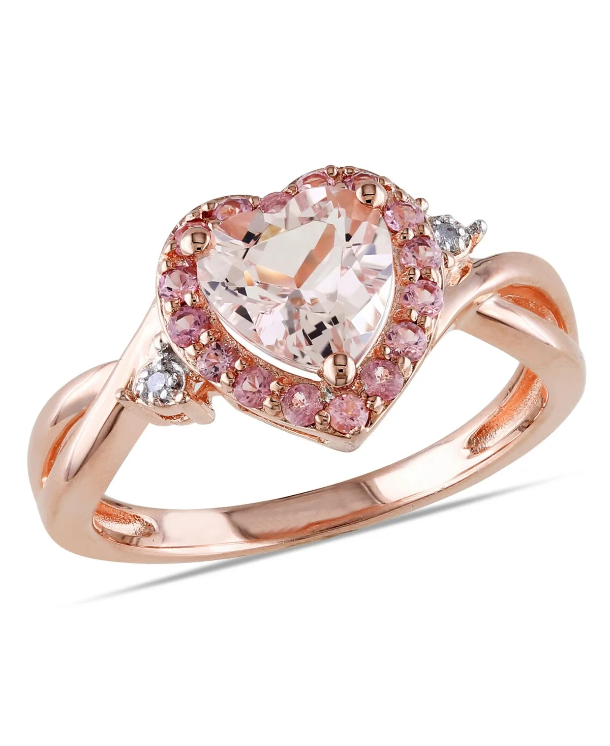 Morganite Pink Tourmaline and Diamond Accent Heart Ring by Macy's