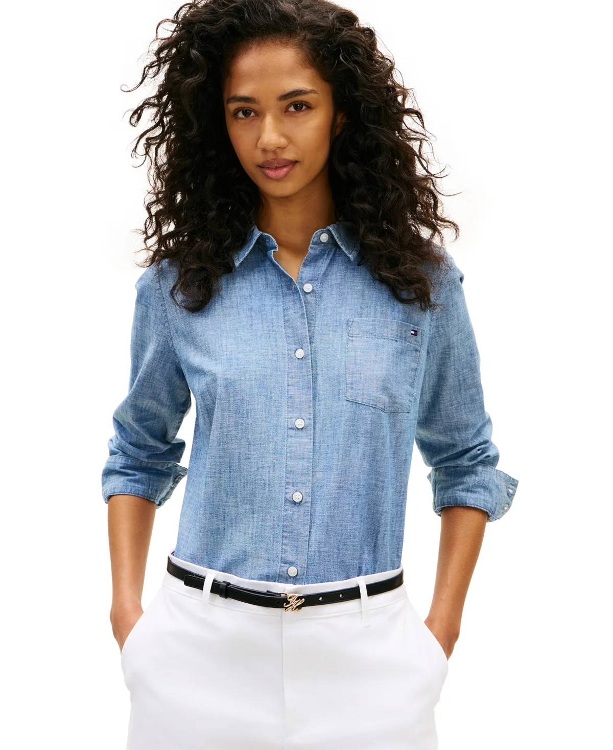 Chambray Roll-Tab Long-Sleeve Shirt by Tommy Hilfiger