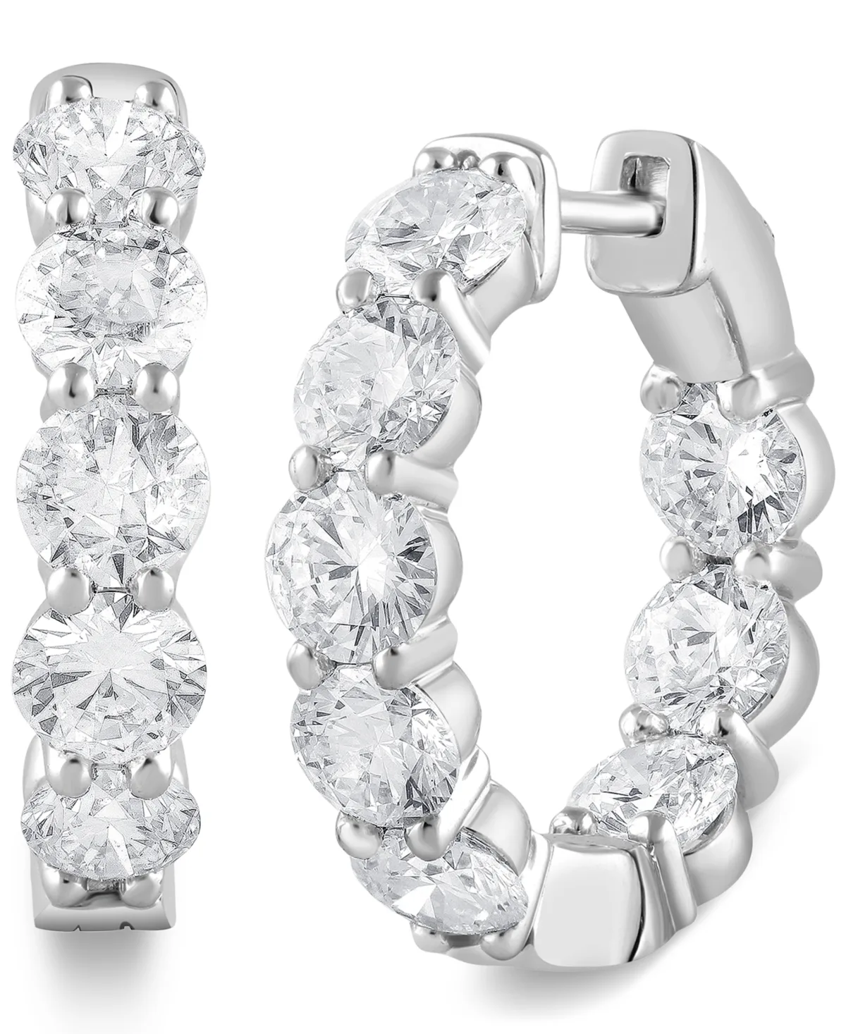 Lab Grown Diamond in & Out Hoop Earrings (5 ct. t.w.) in 14k White, Yellow or Rose Gold